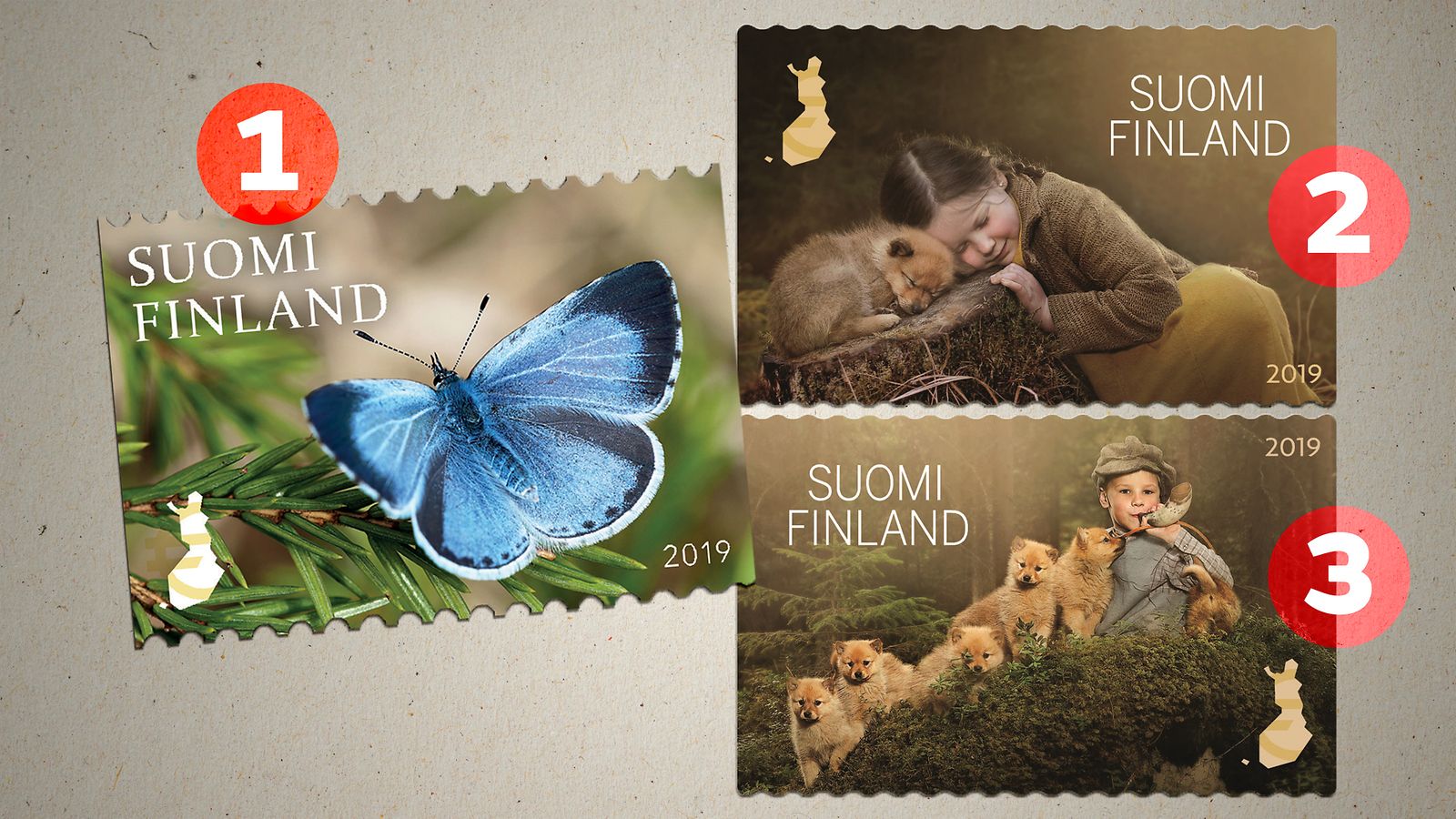 Kauneimmat postimerkit ammentavat aiheensa luonnosta – ykköseksi liihotteli  perhonen 
