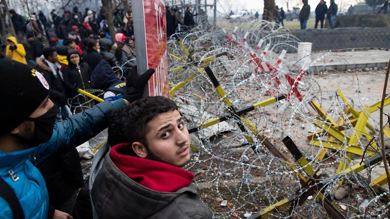 Pakolaiset Turkki-Kreikka -rajalla helmikuu 2020 EPA