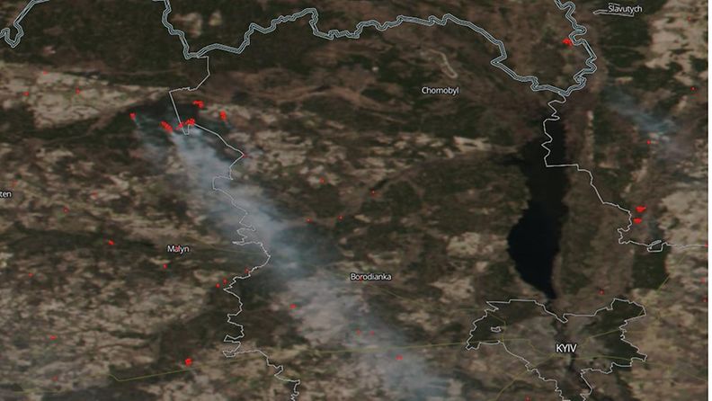 Metsäpalo Tshernobylin lähistöllä