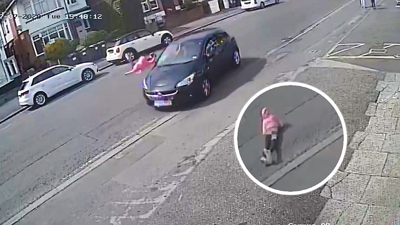 Ei herkille: 11-vuotias tyttö juoksi suoraan auton eteen Englannissa – poliisi haluaa muistuttaa järkyttävällä videolla liikenneturvallisuudesta