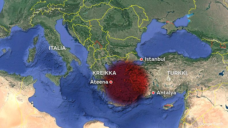 Turkki Kreikka maanjäristys