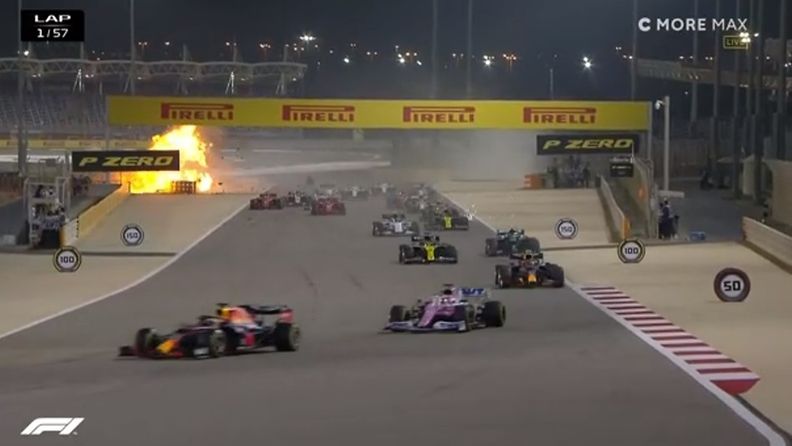 Romain Grosjean, Bahrain, liekit, startti, Haas 2020