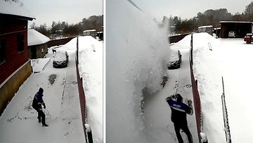 Lumen pudottaminen omakotitalon katolta sai vaarallisen käänteen Venäjällä – mies jäi valtavan lumimassan alle