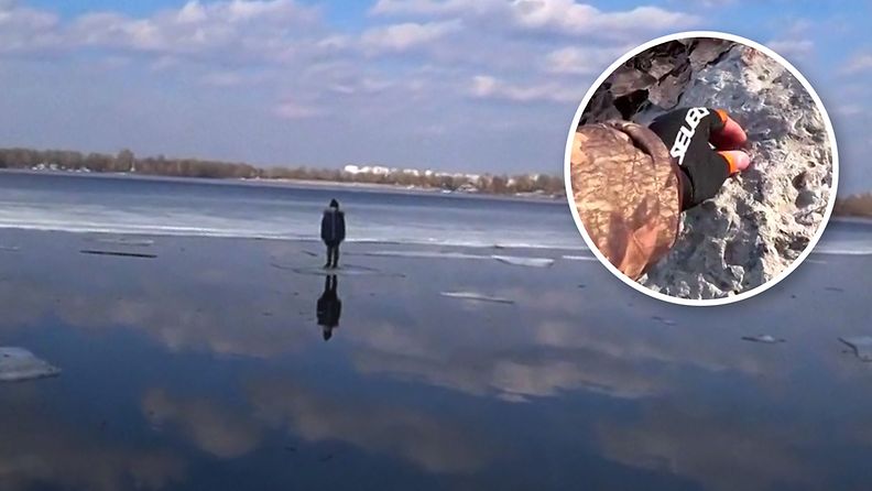 Uimataidoton poika ajelehti jäälautalla joessa Ukrainassa – kalastaja keksi nerokkaan tavan saada ajelehtija kuivana rantaan