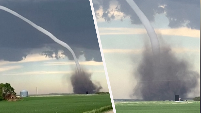 Jättimäinen tornado tallentui silminnäkijän kameralle – riepotteli paikallisia maatiloja