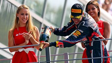 Sebastian Vettel Monzan palkintopallilla 