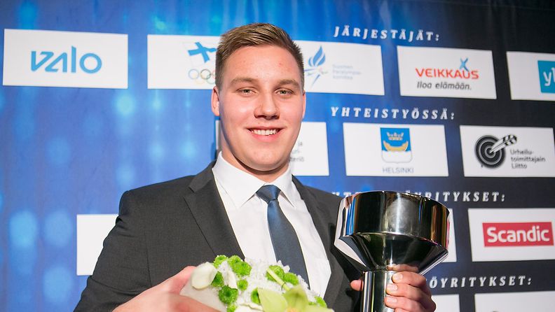 Matti Mattsson sai Urheilugaalassa Vuoden läpimurto -palkinnon tammikuussa 2014.
