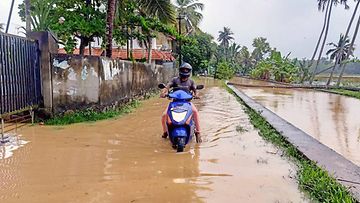 Kuvaa tulvatilanteesta Intian Keralassa.