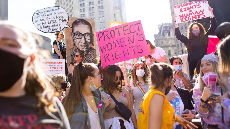 Texas aborttilain vastainen mielenosoitus New Yorkissa 2. lokakuuta.