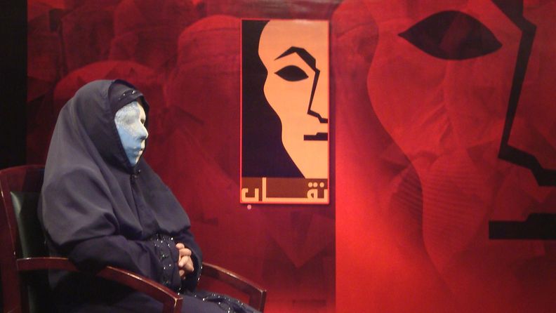 LK 21.11.2021 Afganistanilaisessa tv-ohjelmassa Niqab (Naamio) afgaaninaiset pääsivät puhumaan omista asioistaan valtakunnallisessa tv-ohjelmassa. Kuvituskuva.