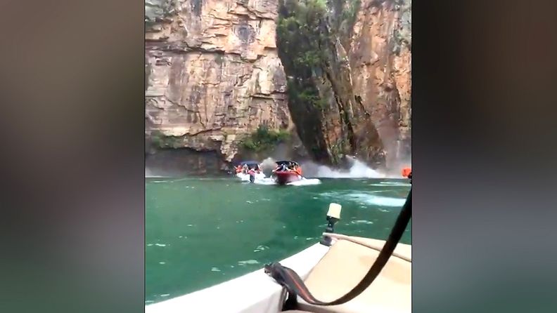 Kallionseinämä romahti turistiveneiden päälle – traaginen hetki tallentui turistin videolle