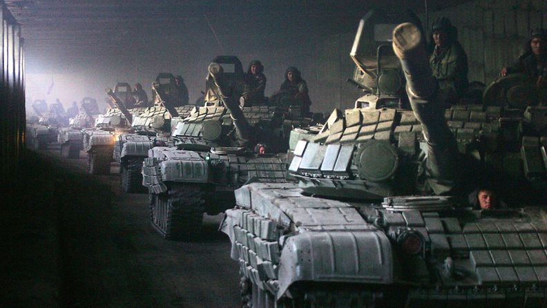 Venäjän armeijan panssarivaunuja vuonna 2008.