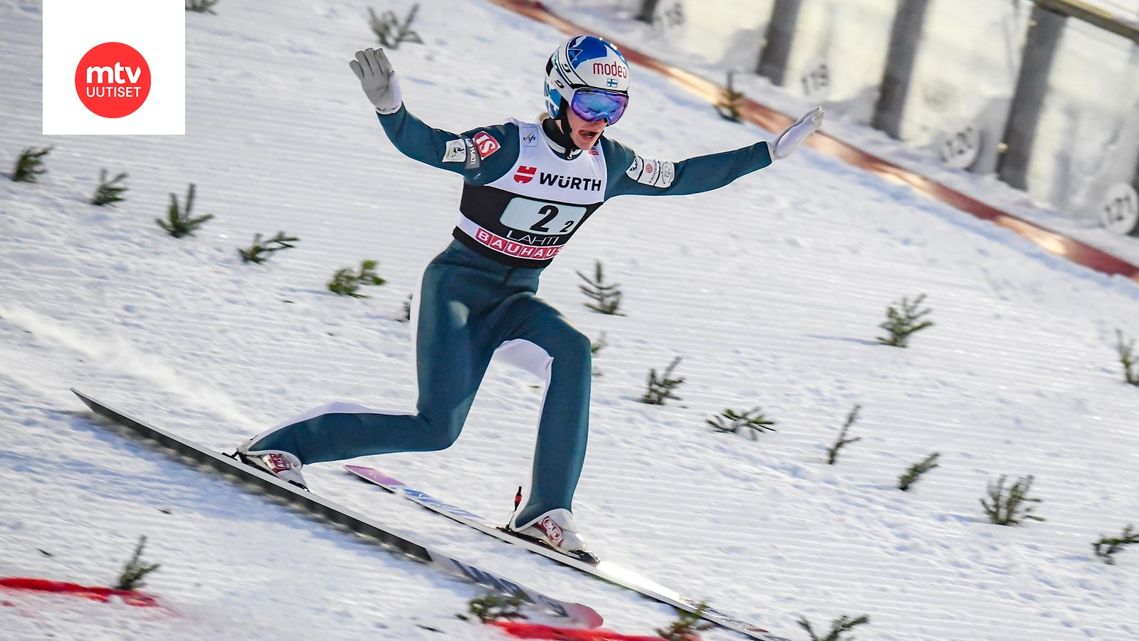 Suomen joukkue hyppäsi kuudenneksi mäkihypyn joukkuekisassa Lahdessa -  