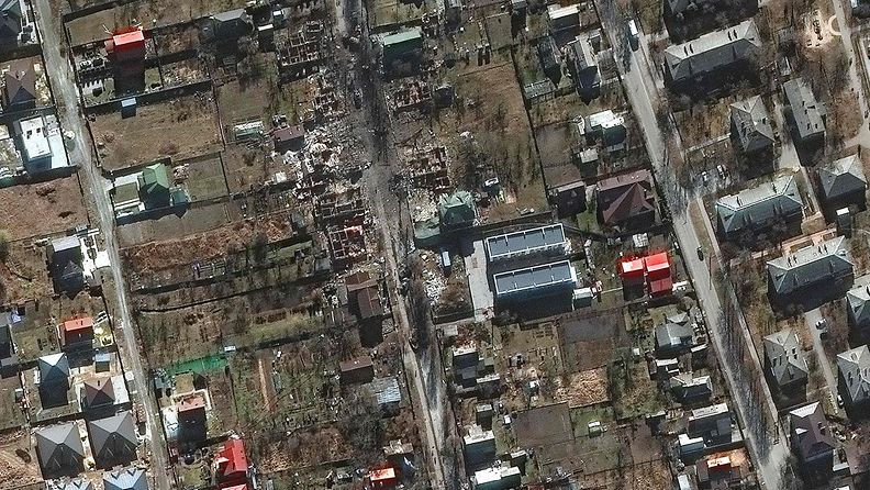 Maxarin julkaisema satelliittikuva Ukrainasta.
