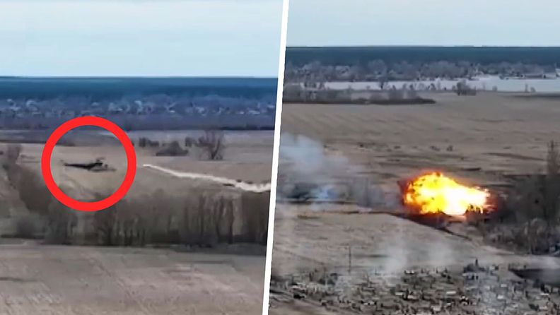 Ukrainan puolustusministeriö julkaisi videon venäläiskopterin alas ampumisesta