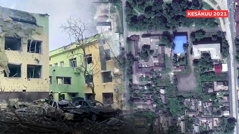 Mariupolin kaupunki ennen ja jälkeen pommituksen – satelliittikuvat viime kesältä näyttävät karun tuhon