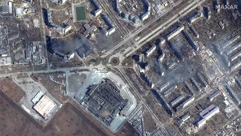 LK 1503: Mariupolin tuhot, satelliittikuva