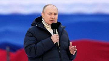 Venäjän presidentti Vladimir Putin pitämässä puhetta