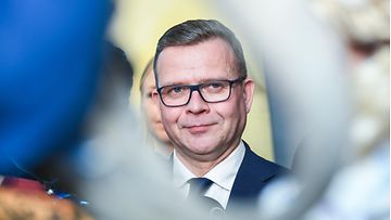 Petteri Orpo vaali-iltana tammikuussa 2022.