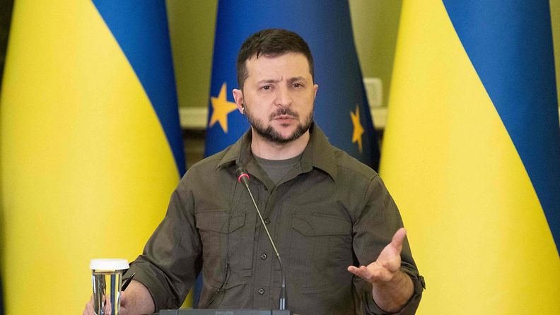 Zelenskyi EU:n vierailun aikana huhtikuussa 2022.