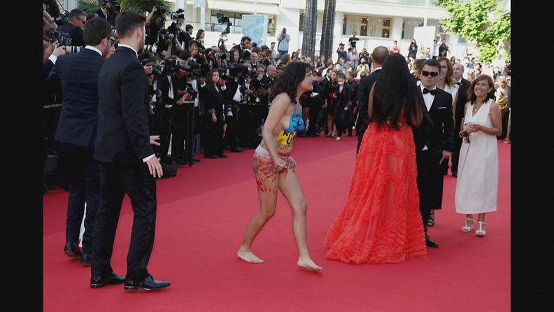 Kuvankaappaus protesti Cannesin elokuvajuhlilla