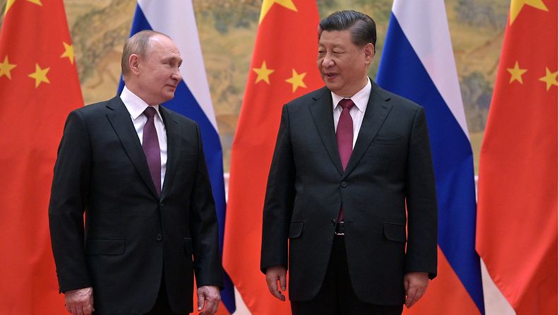 Vladimir Putin ja Xi Jinping helmikuussa 2022.