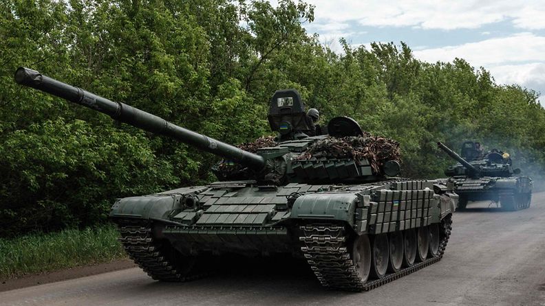 Ukrainalaisia tankkeja Itä-Ukrainassa toukokuussa 2022.