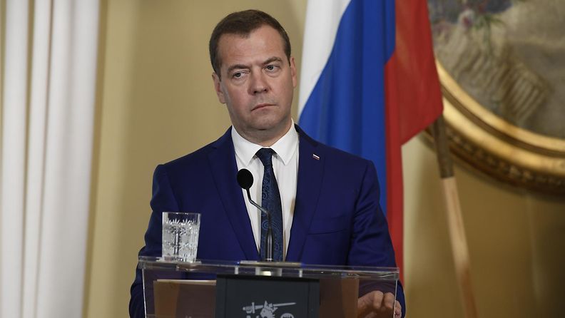 Dmitri Medvedev Suomen vierailullaan vuonna 2018.