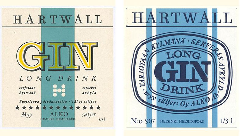 Hartwall long drink etiketit