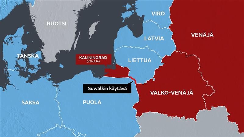Venäjän vallan jakava Suwalkin käytävä on Nato-Euroopan puolustuksen heikko  kohta – Alle 100 kilometrin pätkän menetys motittaisi Baltian -  