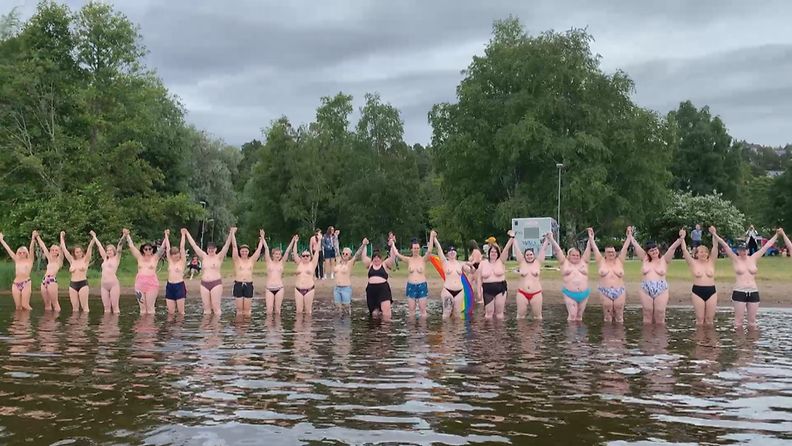 "Nännit kohti ulappaa!" Feministiaktivistit tempaisivat paljaiden rintojen tasa-arvon puolesta Tampereella