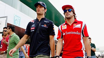 Mark Webber ja Fernando Alonso. Arkistokuva.
