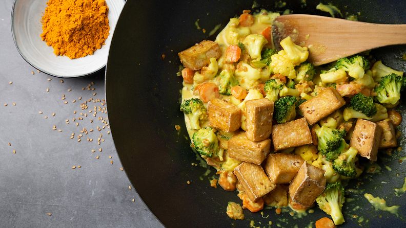 tofu, tofu-curry, kasvisruoka, vegaaninen
