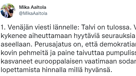 Mika Aaltola Antoi Tuoreimmat Pohdintansa Venäjän Sodasta - MTVuutiset.fi