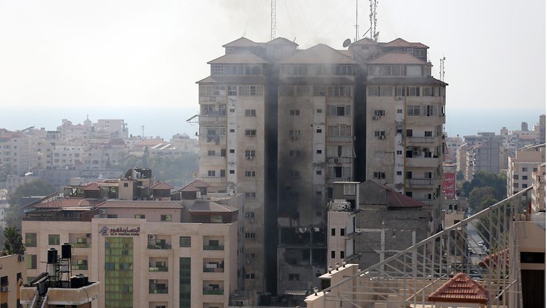 AOP: Israel iski Gazaan, vahingoittunut rakennus, 5.8.2022