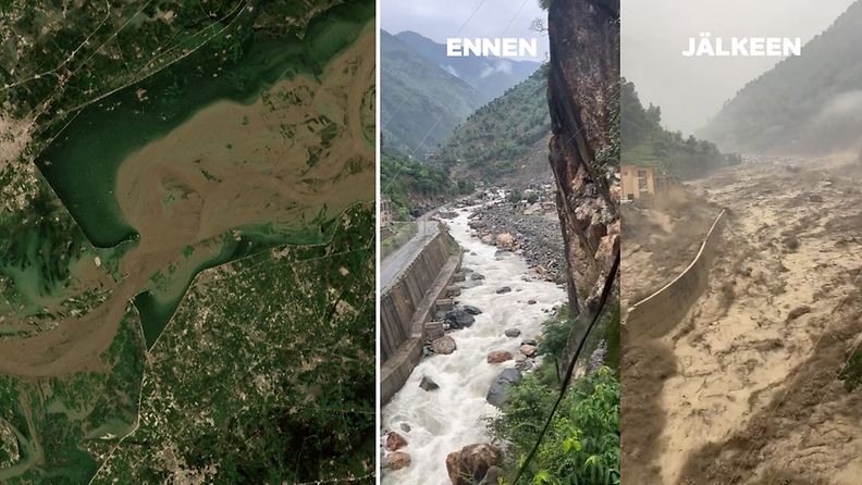 Videot ja satelliittikuvat paljastavat Pakistanin tulvien mittakaavan.