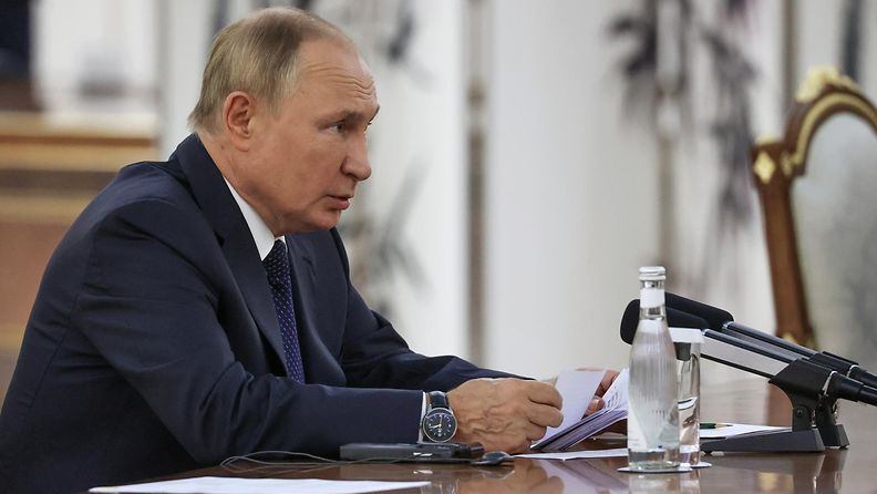 Venäjän presidentti Vladimir Putin Samarkandissa, Uzbekistanissa 15. syyskuuta 2022.