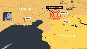 OMA Turkin maanjäristys kartta
