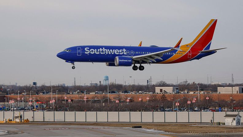 Southwest Airlinesin lentokone joulukuussa 2022.