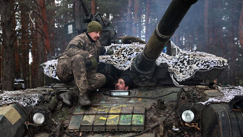 Ukrainan panssarivaunu maaliskuussa 2023 Harkovan alueella.