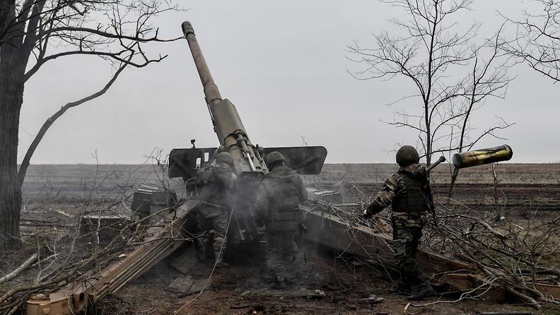 Venäjän 152mm haupitsi Etelä-Ukrainassa joulukuussa 2022.
