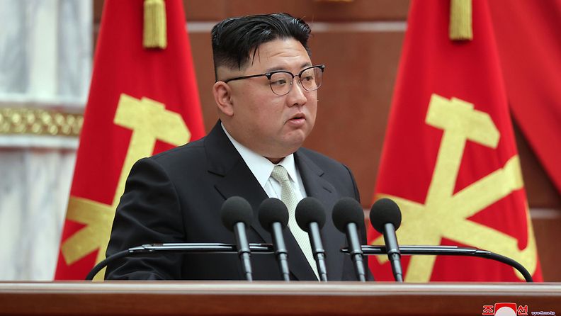 Kim Jong-un helmikuussa 2023.