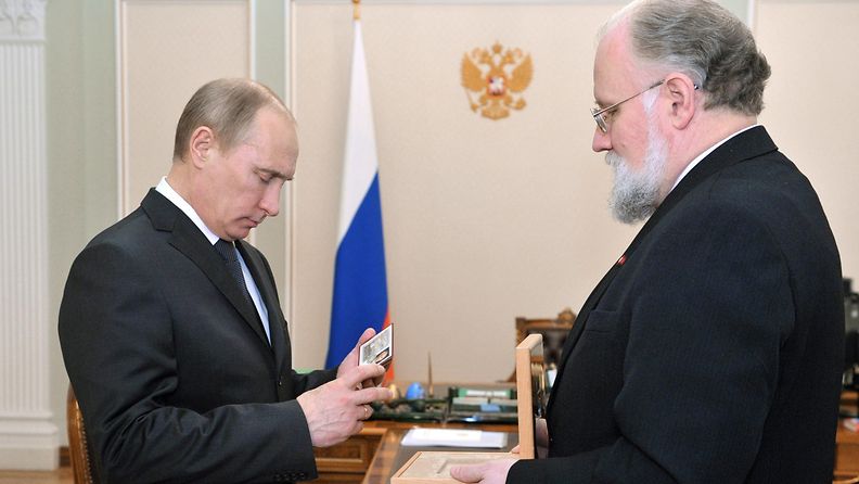 Putin ja Churov Moskovassa vuonna 2012.