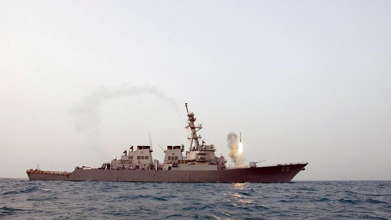 Yhdysvaltain USS Milius Irakin sodan aikana.