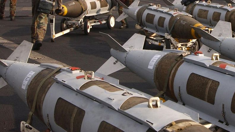 Yhdysvaltain JDAM-pommeja maaliskuussa 2021.