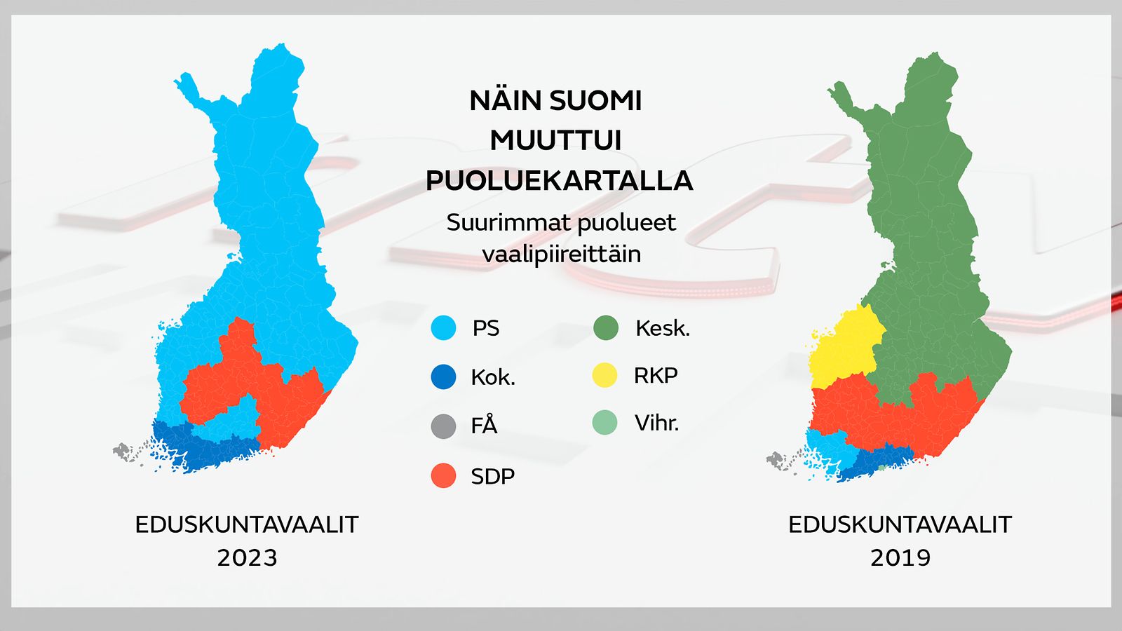 Kartta näyttää, kuinka eduskuntavaalit muuttivat Suomen poliittista karttaa  