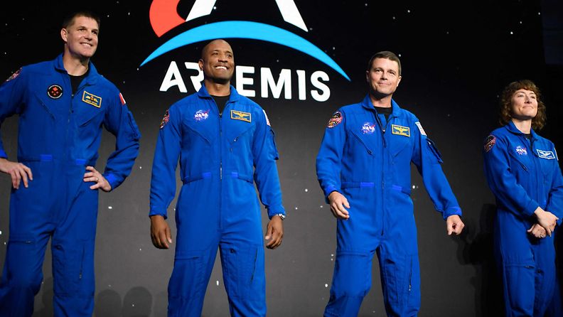 Artemis II kuulennon astronautit 3. huhtikuuta 2023.