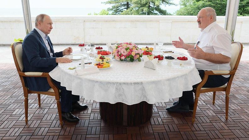 Putin ja Lukashenka Moskovassa 9. kesäkuuta 2023.