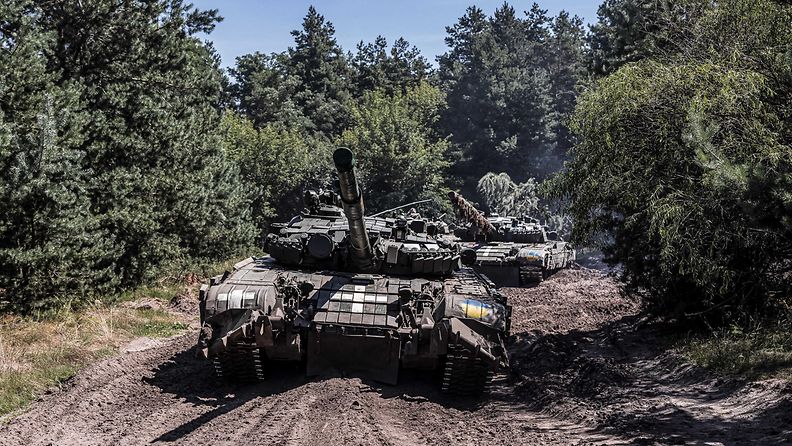 Ukrainan 4. prikaatin panssarivaunuja Etelä-Donetskin alueella 18. heinäkuuta.