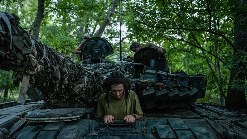 Ukrainan taistelupanssarivaunu Donetskin alueella 8. elokuuta.